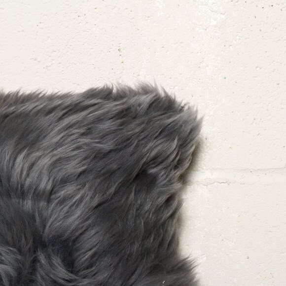 Natural Home Decor New Zealand Sheepskin Pillow | 2-Piece | Grey | 12"x20" - Picture 3 of 5